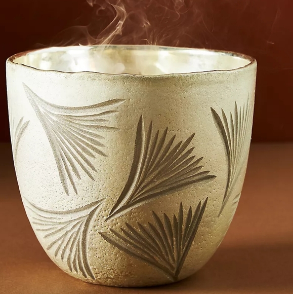 Autumn Splendor Glass Gold Gilded Forest Fern Scented Candle